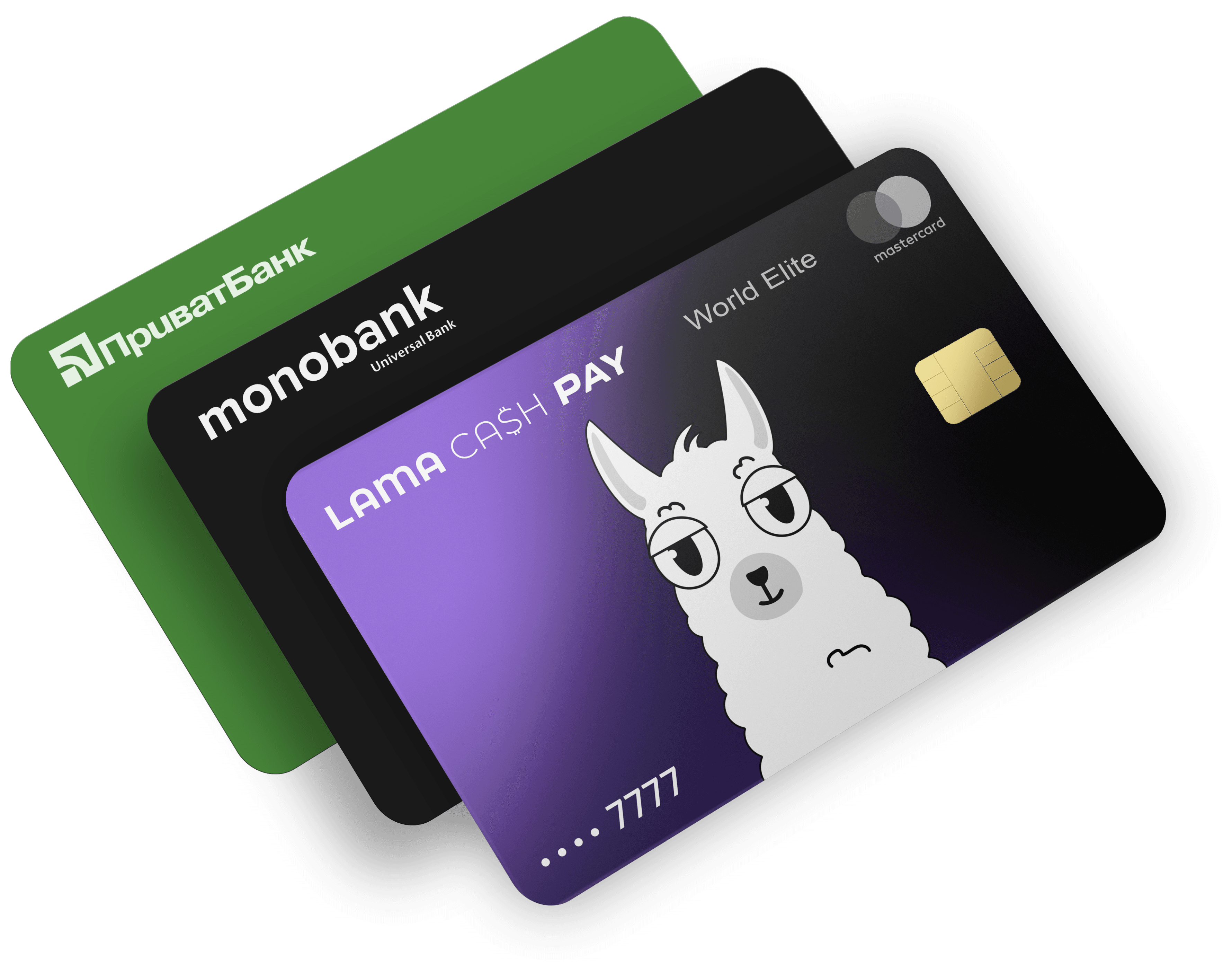 all available cards privat, mono, lama cash pay